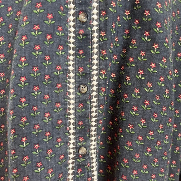 Sezane Black Cotton Floral Blouse, Button Down, Size 44/US 12 - Picture 3 of 8